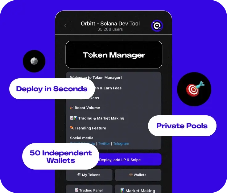 Orbitt MM Bot - Solana Volume Boost screenshot 1